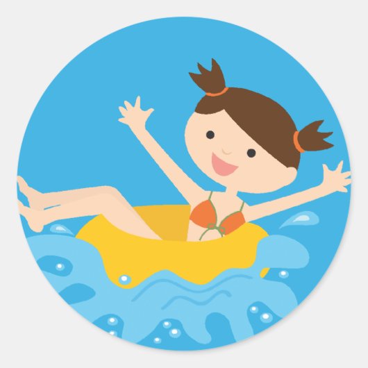 プールパーティーブルネットガール ラウンドシール (正面)