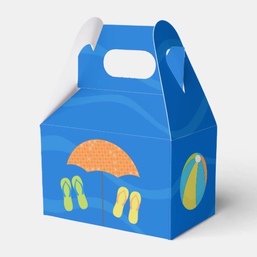 プールパーティーブルーウォーターカッコいいカスタム子供の誕生日 フェイバーボックス (裏面サイド)