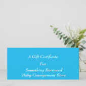 プールパーティーブルーギフト証明書テンプレート (スタンド正面)