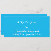 プールパーティーブルーギフト証明書テンプレート (正面/裏面)