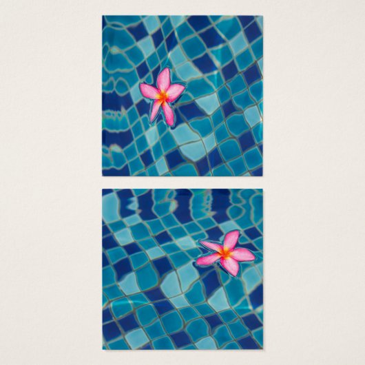 プールパーティーブルースピンクの花の浮きポップ・アートの色 (正面&裏面)