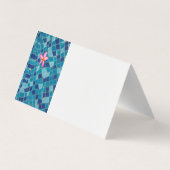 プールパーティーブルースピンクの花の浮きポップ・アートの色 名刺 (裏面)