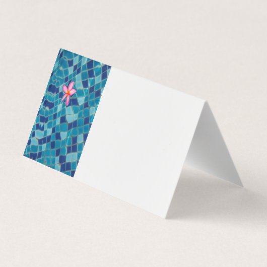 プールパーティーブルースピンクの花の浮きポップ・アートの色 名刺 (裏面)