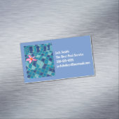 プールパーティーブルースピンクの花フローティングポップ・アートの色 マグネット名刺 (インサイチュ)