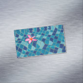 プールパーティーブルースピンクの花フローティングポップ・アートの色 マグネット名刺 (インサイチュ)