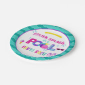 プールパーティープレート – ガールWH ペーパープレート (アングル)