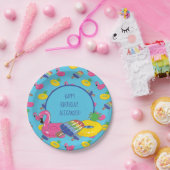 プールパーティープールのフロートパターン(の模様が)ある ペーパープレート (パーティー)