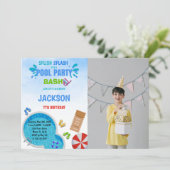 プールパーティープール誕生日招待状（写真あり） 招待状 (スタンド正面)