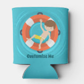 プールパーティーボーイスイミング子供の誕生日カスタム 缶クーラー (裏面)