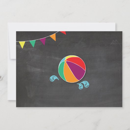 プールパーティーボーイズ/ガールズ誕生日ビーチサン招待状 招待状 (裏面)