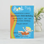 プールパーティーボーイブロンド 招待状 (スタンド正面)