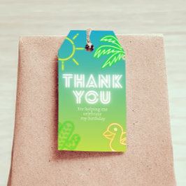 プールパーティーボーイ誕生日 ギフトタグ