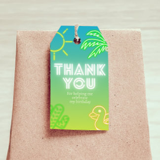 プールパーティーボーイ誕生日 ギフトタグ