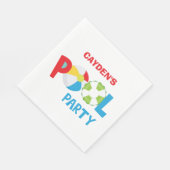 プールパーティーボーイ誕生日 スタンダードランチョンナプキン (角)