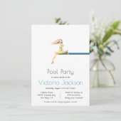 プールパーティーミニマル招待状 招待状 (スタンド正面)