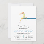 プールパーティーミニマル招待状 招待状 (正面)