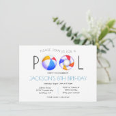 プールパーティーミニマル招待状 招待状 (スタンド正面)