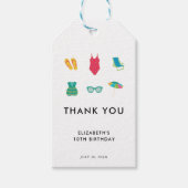 プールパーティーミニマル誕生日シンプルカラフルCute ギフトタグ (正面)