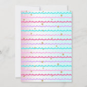 プールパーティーユニコーンバースデーパーティ招待状ガール 招待状 (裏面)