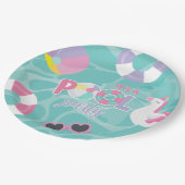 プールパーティーユニコーンピンク&パープル誕生日 ペーパープレート (アングル)