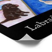 プールパーティーラブラドールアートワーク ポスター (角)