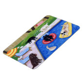 プールパーティーラブラドール絵画おもしろい マグネット (左側)