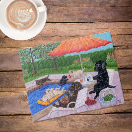 プールパーティーラブラドール絵画2 ジグソーパズル