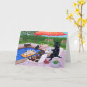 プールパーティーラブラドール2 カード (黄色い花)