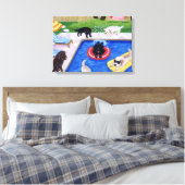 プールパーティーラブラドール（新規）アートワーク キャンバスプリント (インサイチュ (寝室))