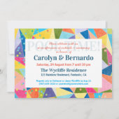 プールパーティーレカラフルインボーサマードリンクズおもしろい 招待状 (裏面)