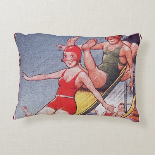 プールパーティーヴィンテージスイミングサマー アクセントクッション (裏面)