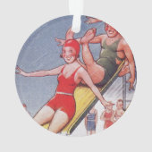 プールパーティーヴィンテージスイミングサマー オーナメント (裏面)