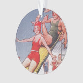 プールパーティーヴィンテージスイミングサマー オーナメント (正面)