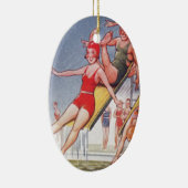 プールパーティーヴィンテージスイミングサマー セラミックオーナメント (右)