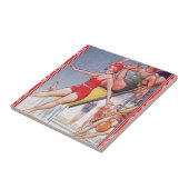 プールパーティーヴィンテージスイミングサマー タイル (側面)