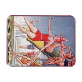 プールパーティーヴィンテージスイミングサマー マグネット (横)