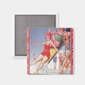 プールパーティーヴィンテージスイミングサマー マグネット (正面/裏面)