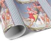 プールパーティーヴィンテージスイミングサマー ラッピングペーパー (ロールコーナー)
