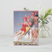 プールパーティーヴィンテージスイミングサマー 招待状 (スタンド正面)