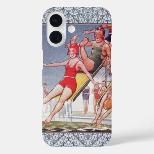 プールパーティーヴィンテージスイミングサマー Case-Mate iPhoneケース (裏面)