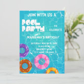 プールパーティー任意の年齢誕生日 招待状 (スタンド正面)