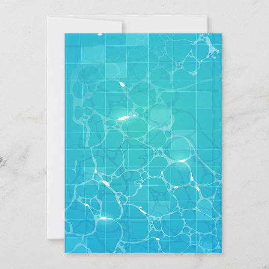 プールパーティー任意の年齢誕生日 招待状 (裏面)