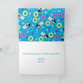 プールパーティー卒業パーティーサンキュー カード (内部)