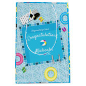 プールパーティー卒業パーティー ミディアムペーパーバッグ (正面)