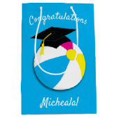 プールパーティー卒業パーティー ミディアムペーパーバッグ (正面)