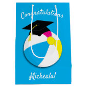 プールパーティー卒業パーティー ミディアムペーパーバッグ (裏面)