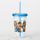 プールパーティー夏おもしろいプールパーティー アクリルタンブラー (正面)