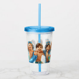 プールパーティー夏おもしろいプールパーティー アクリルタンブラー