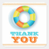 プールパーティー夏のおもしろいのSunステッカー スクエアシール (正面)