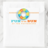 プールパーティー夏のおもしろいのSunステッカー 長方形シール (バッグ)